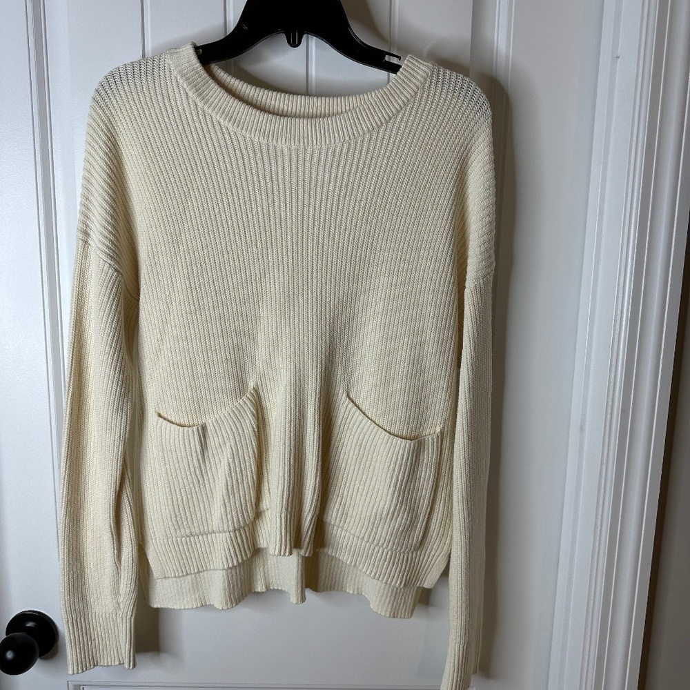 Madewell Cream Ribbed Sweater Size Small